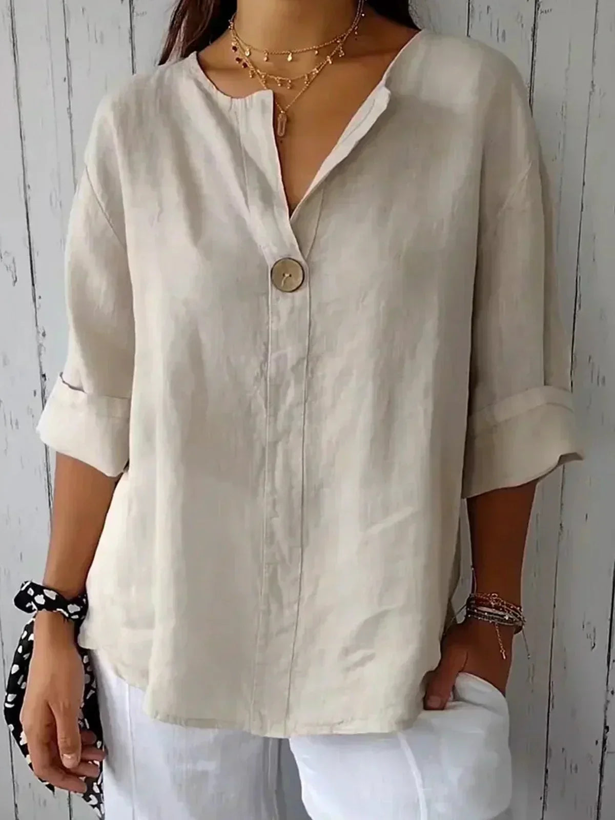 NAYLA | Blusa Casual con Scollatura a V