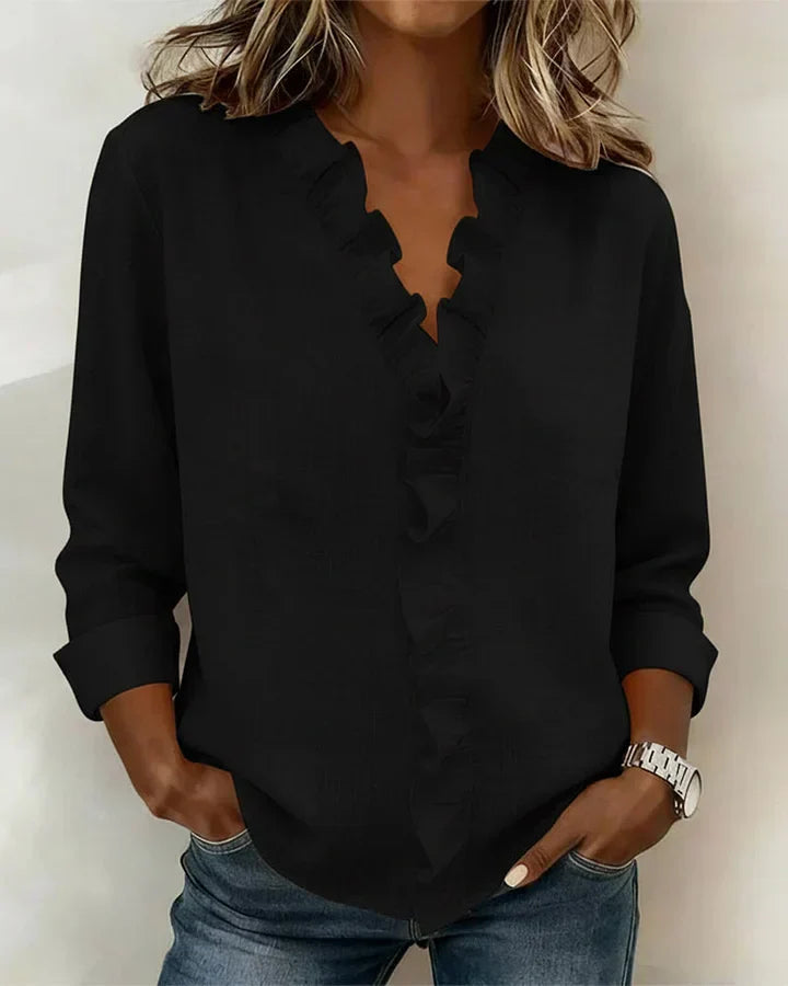 Indie | Long Sleeves Ruffles Blouse