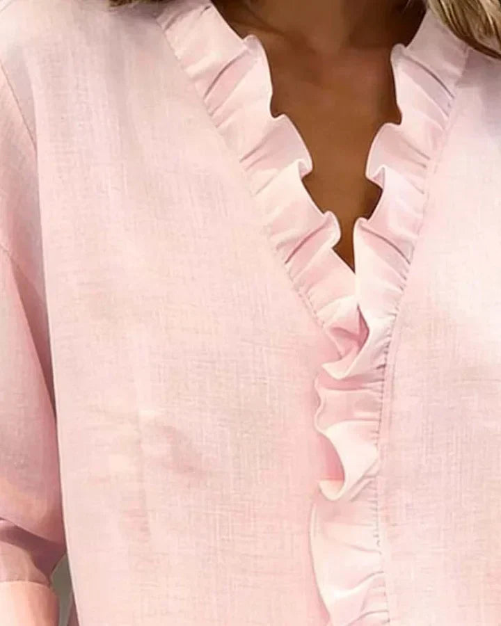 Indie | Long Sleeves Ruffles Blouse