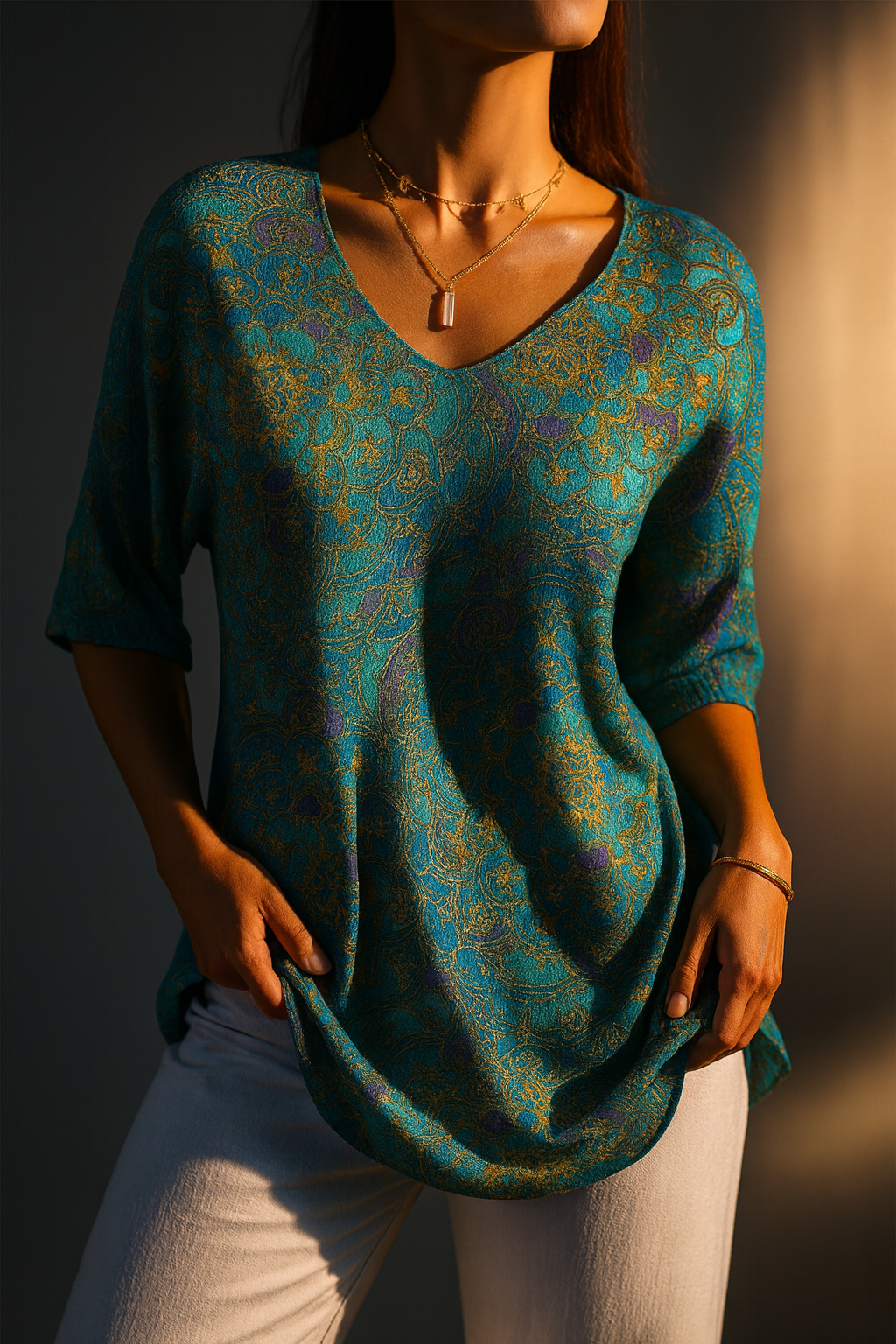 Kristel | Retro Art Print Pullover Knit