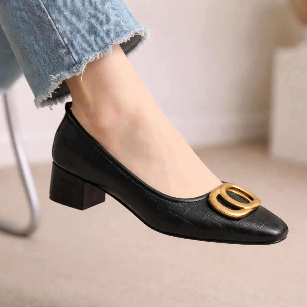 Lowella | Leather Crest Heels