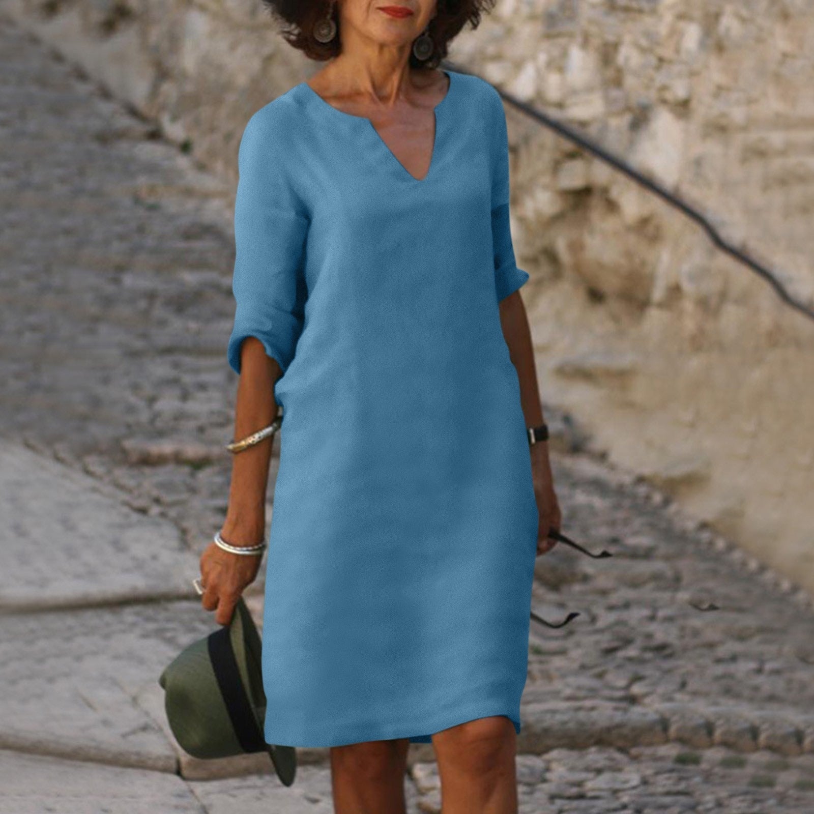 Daria | Abito midi estivo con scollo a V