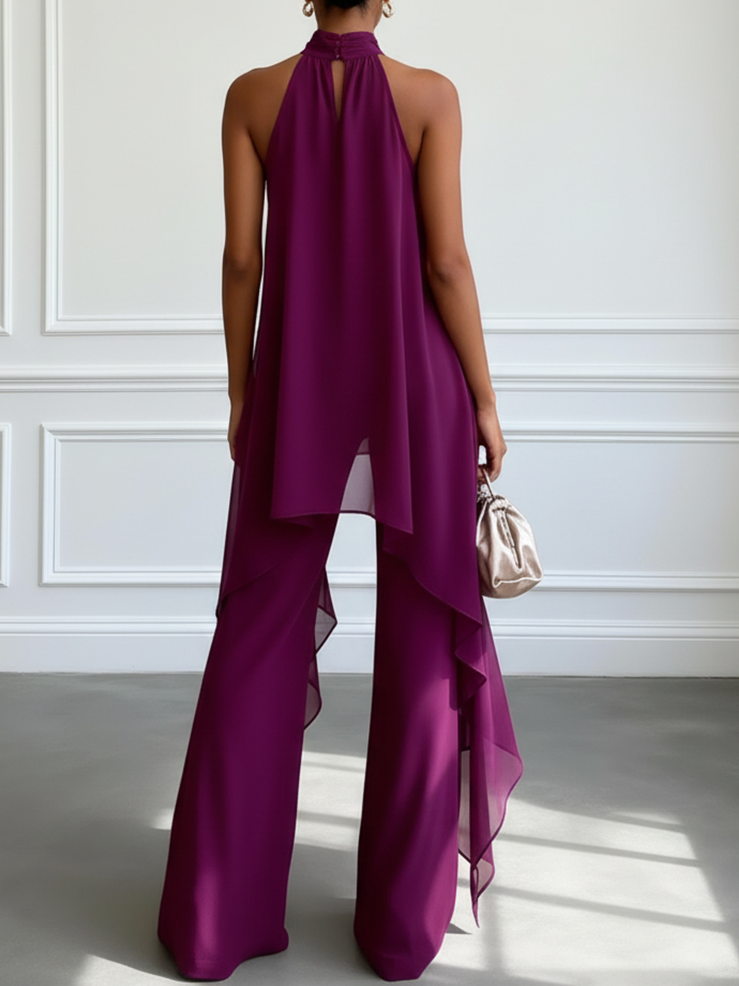 Viola | Elegant Halter Suit with Trousers