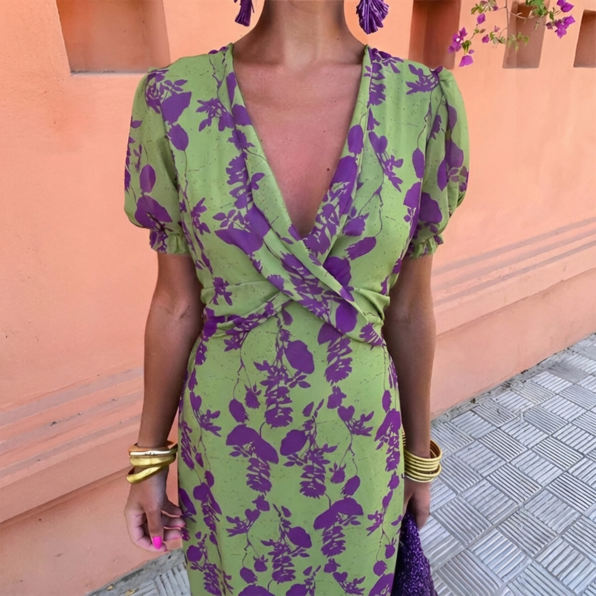 ANDREA | Lightweight Cotton Blend Floral Dress
