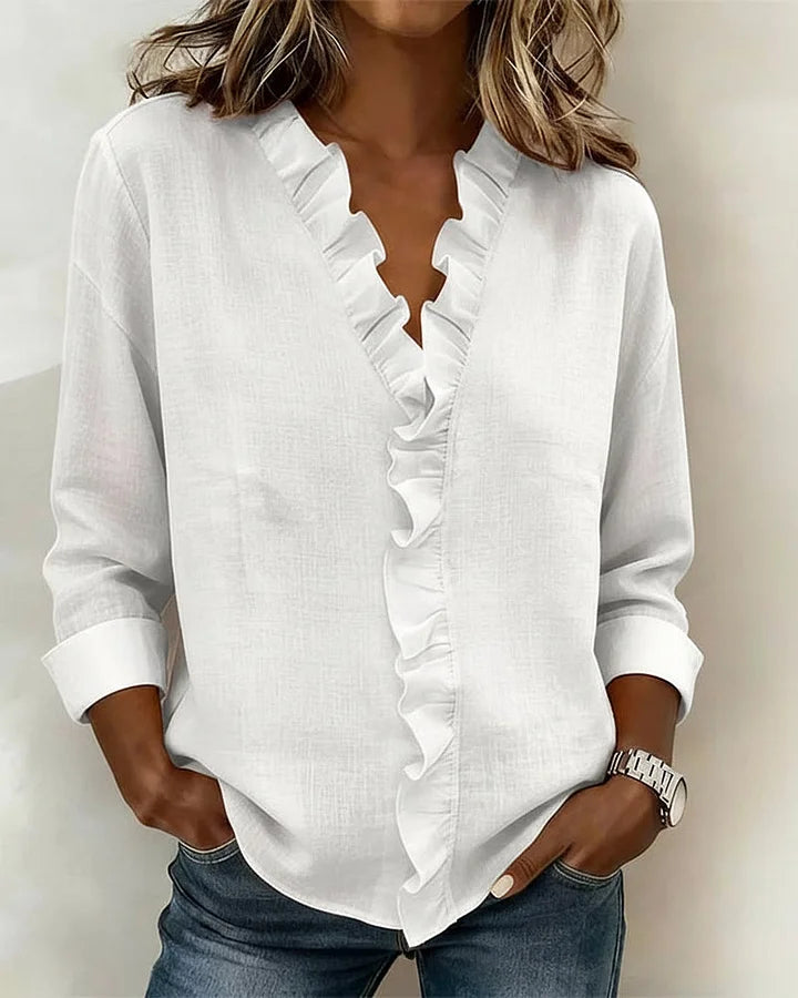 Indie | Long Sleeves Ruffles Blouse