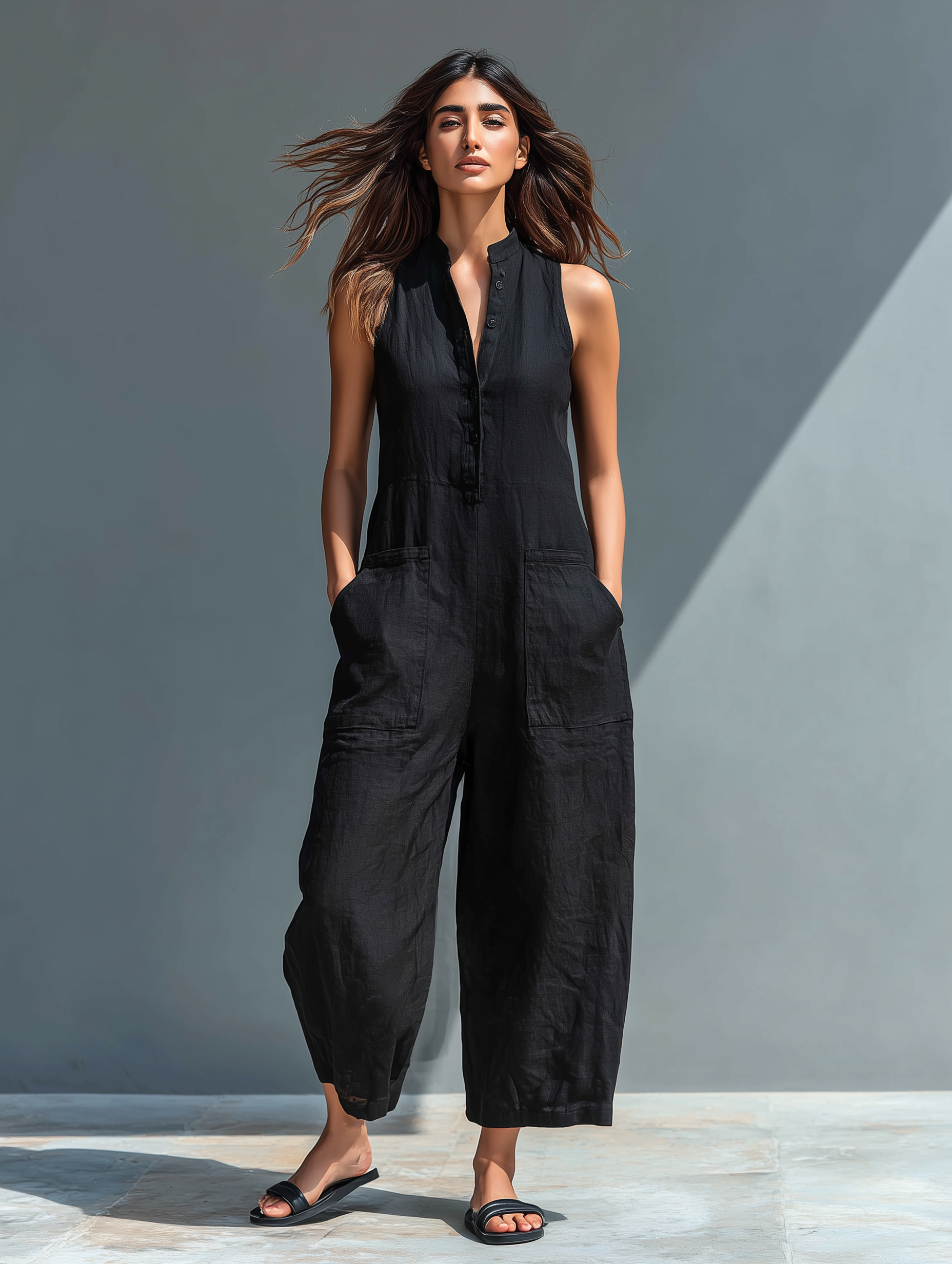 Claudia | Women's Linen Minimalist Jumpsuit