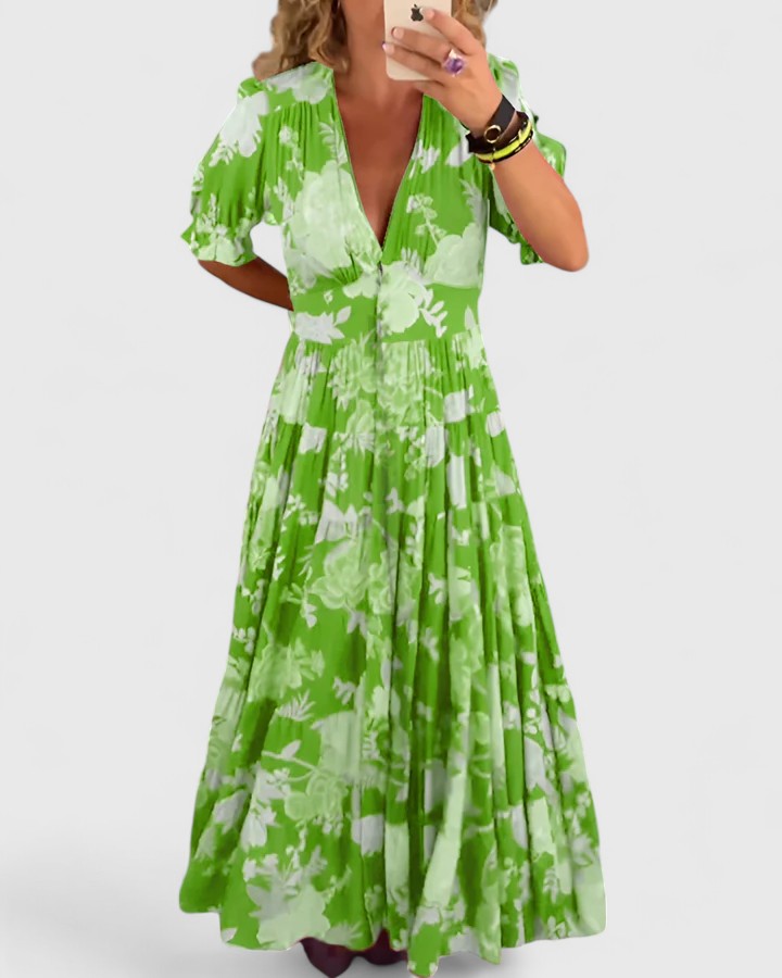 Minelda | Cotton Blend Floral Dress