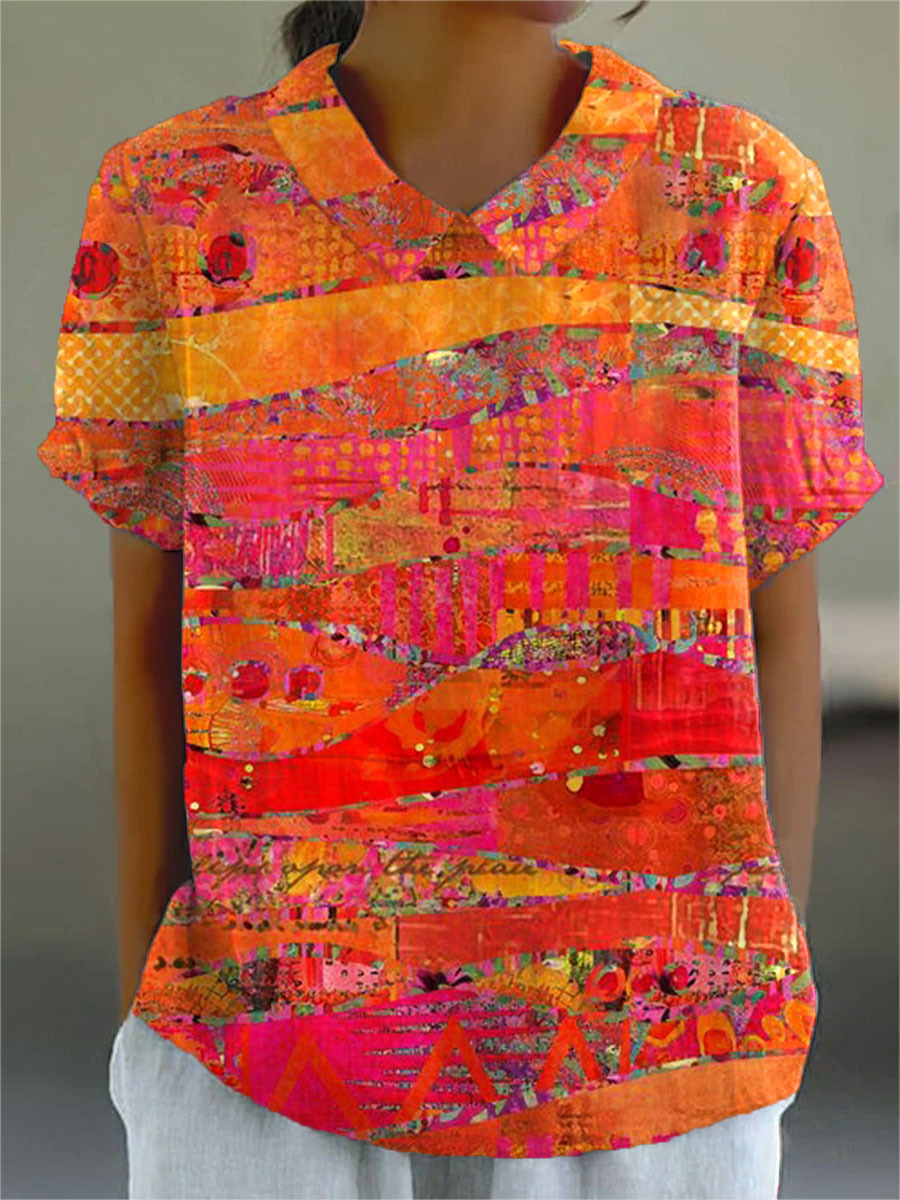 Isla | Colourful abstract print blouse