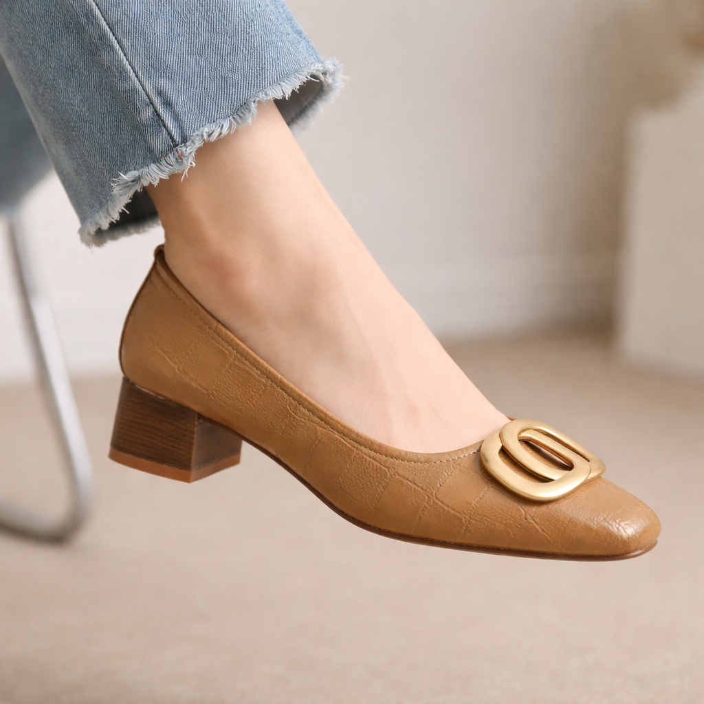 Lowella | Leather Crest Heels