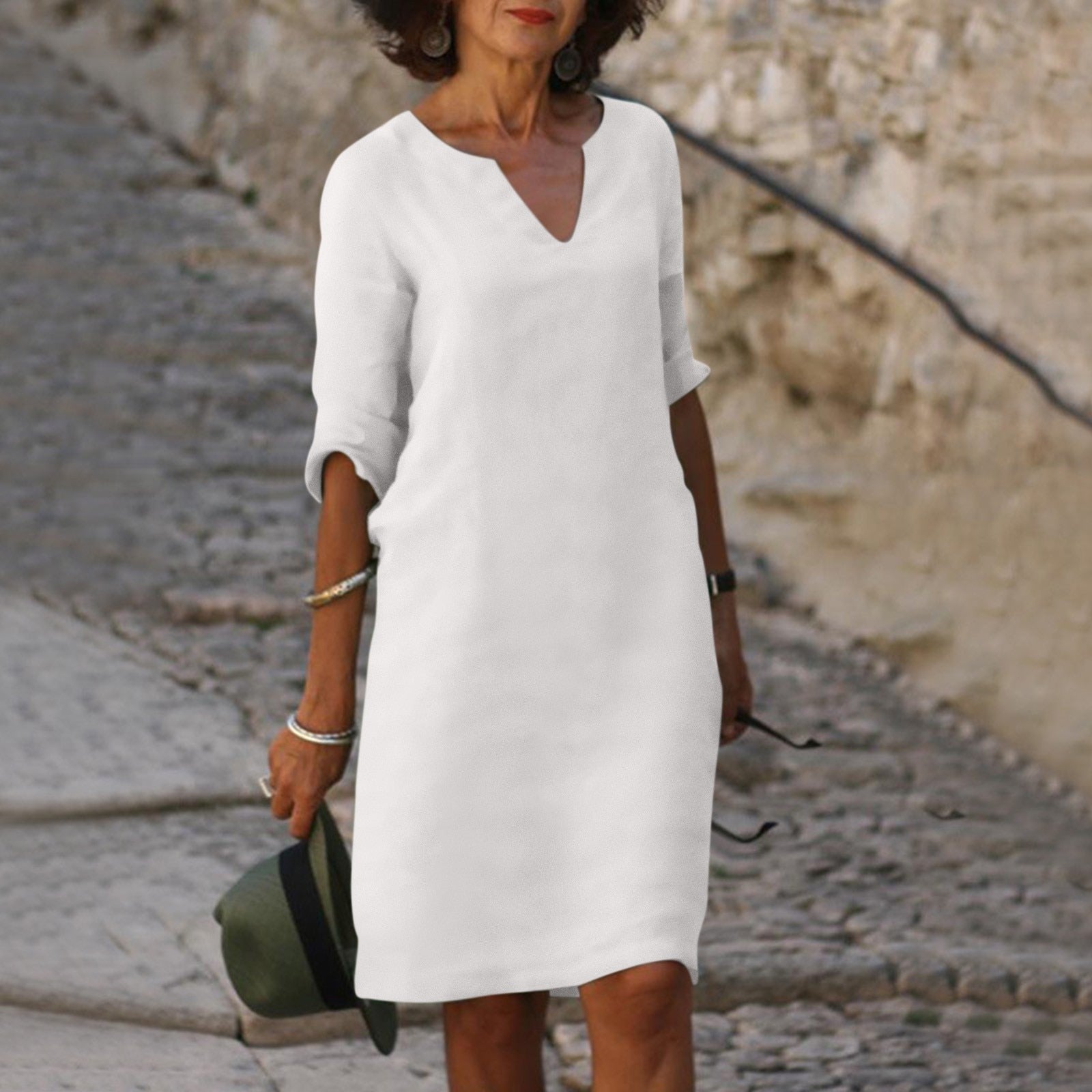 Daria | Abito midi estivo con scollo a V