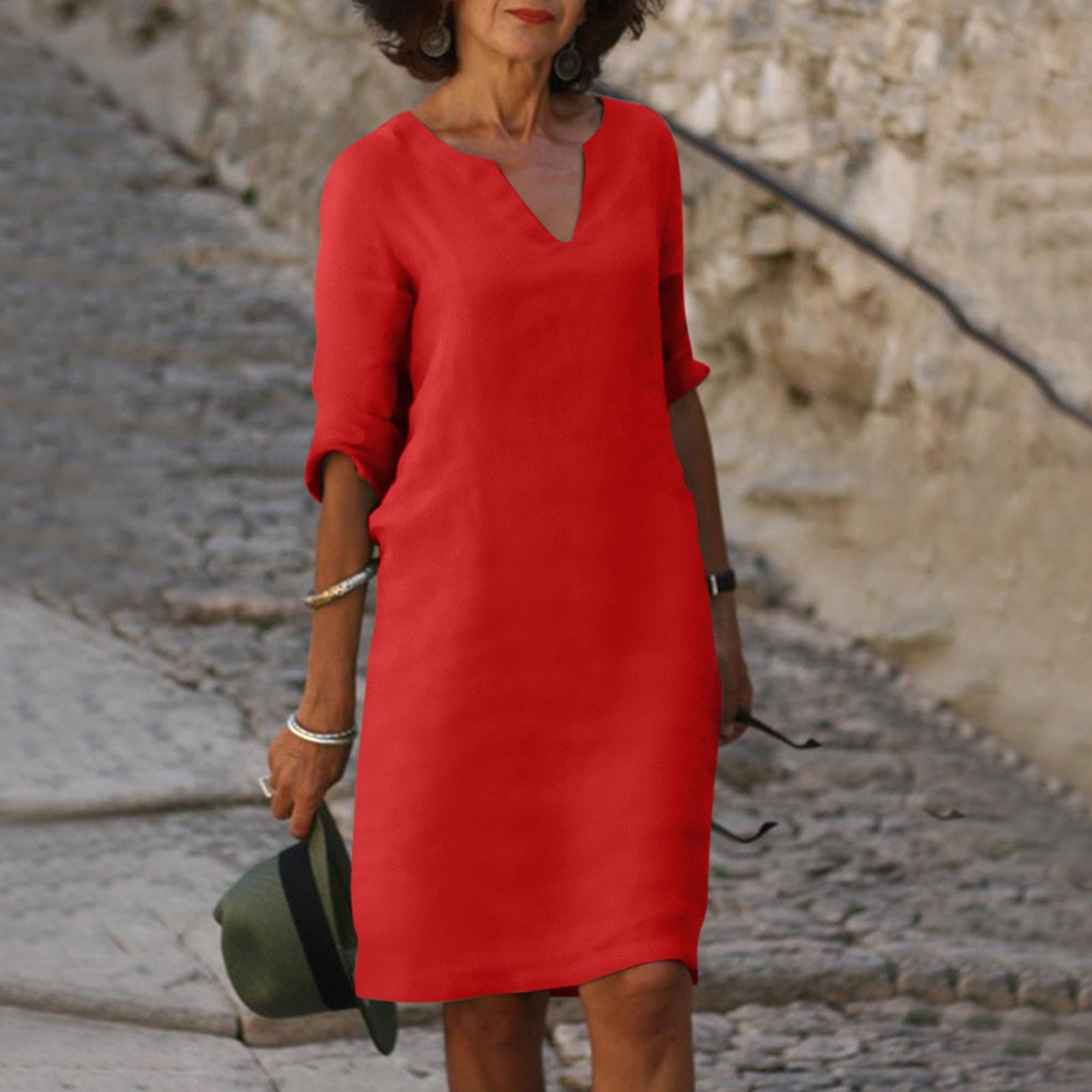 Daria | Abito midi estivo con scollo a V