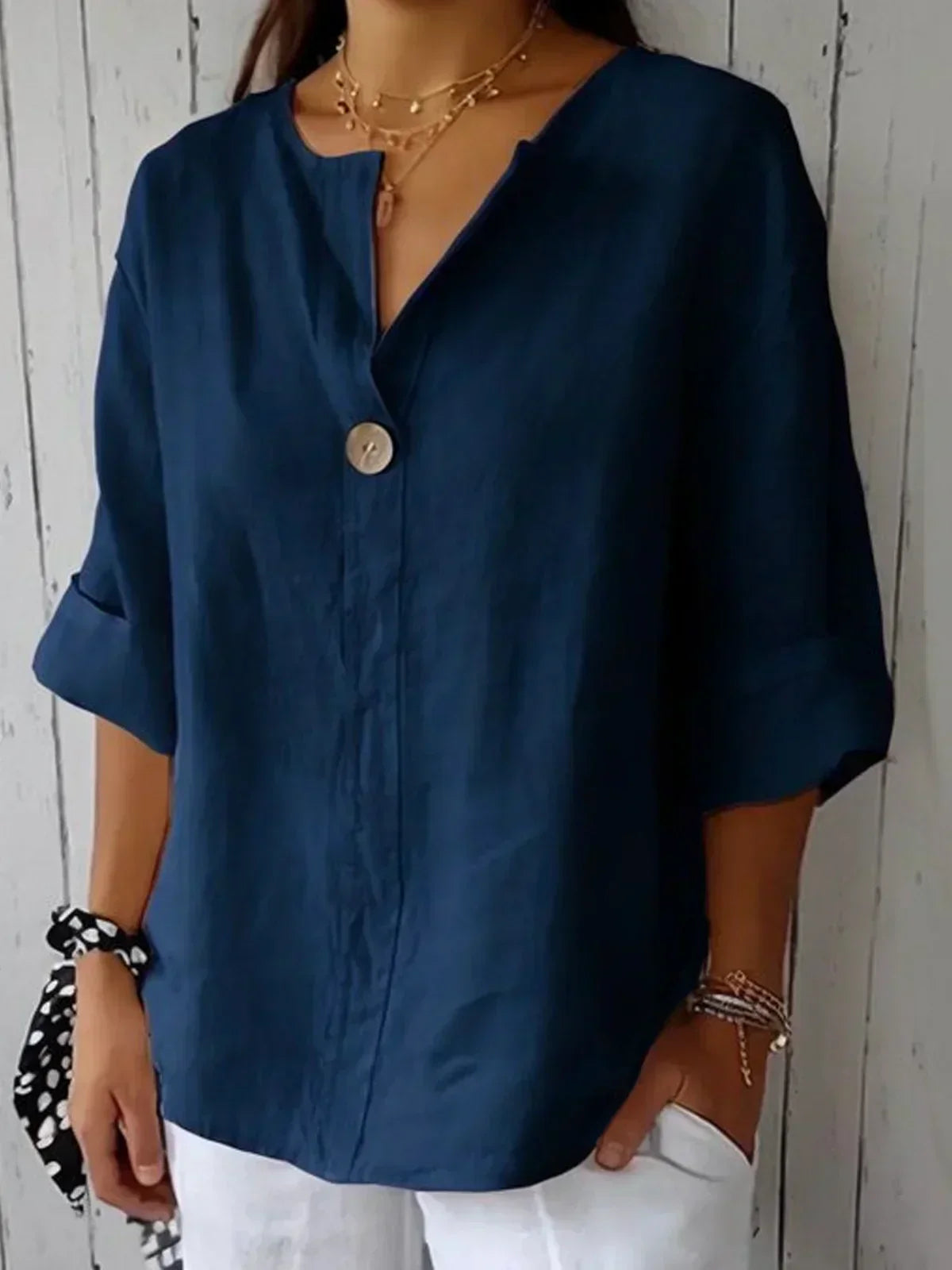 NAYLA | Blusa Casual con Scollatura a V