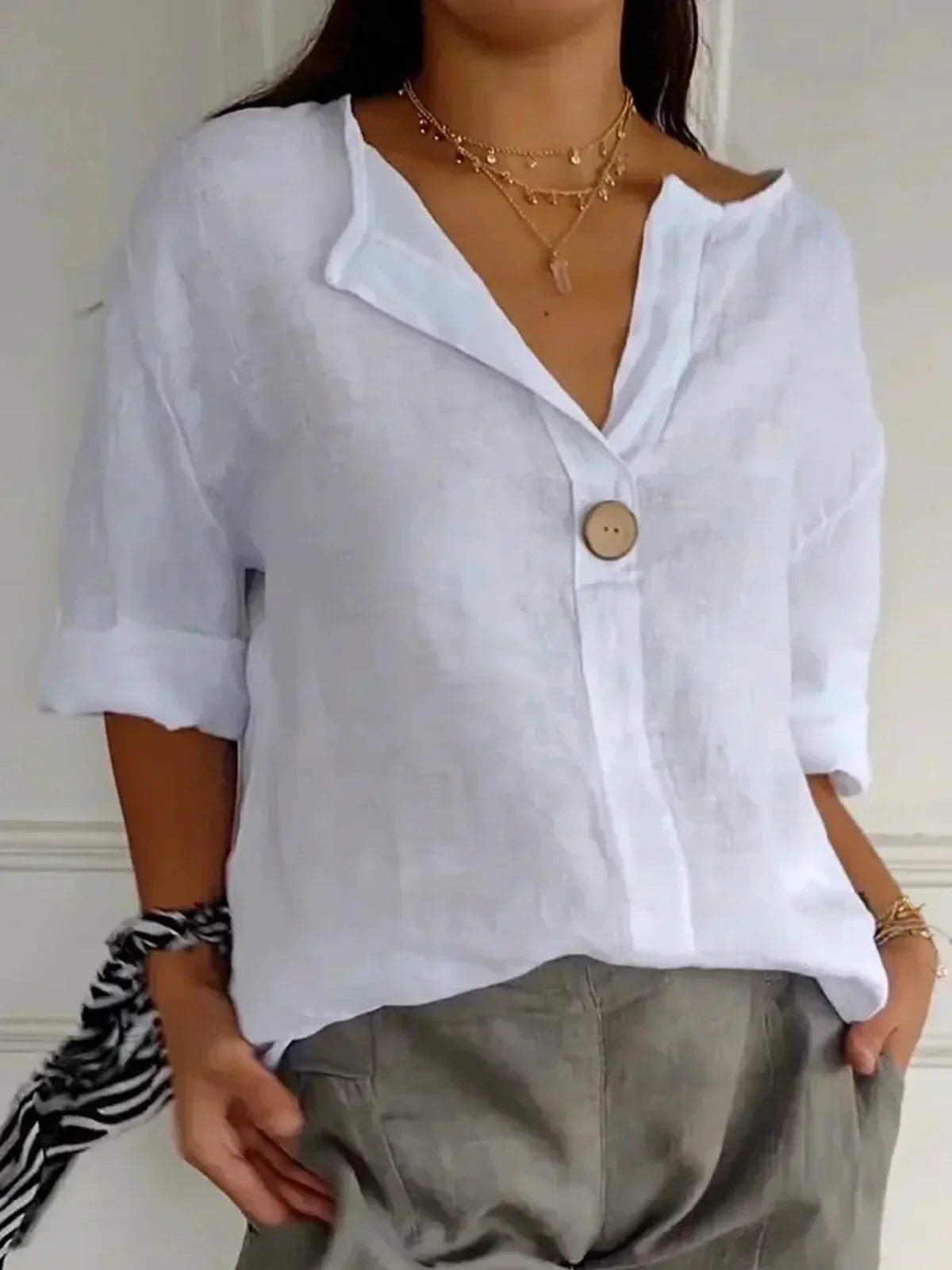 NAYLA | Blusa Casual con Scollatura a V