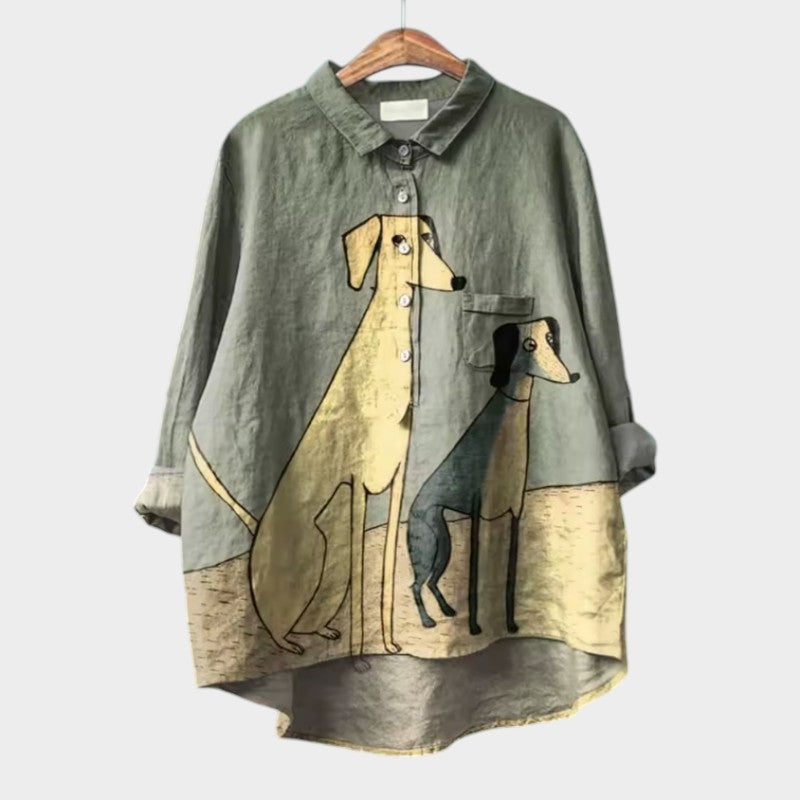 Palmira™ | Timeless Linen Blouse with Print