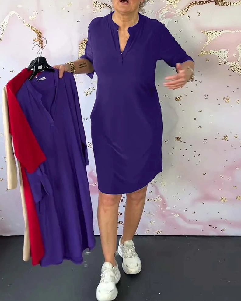 Lenka | Elegant Dress with V-Neck