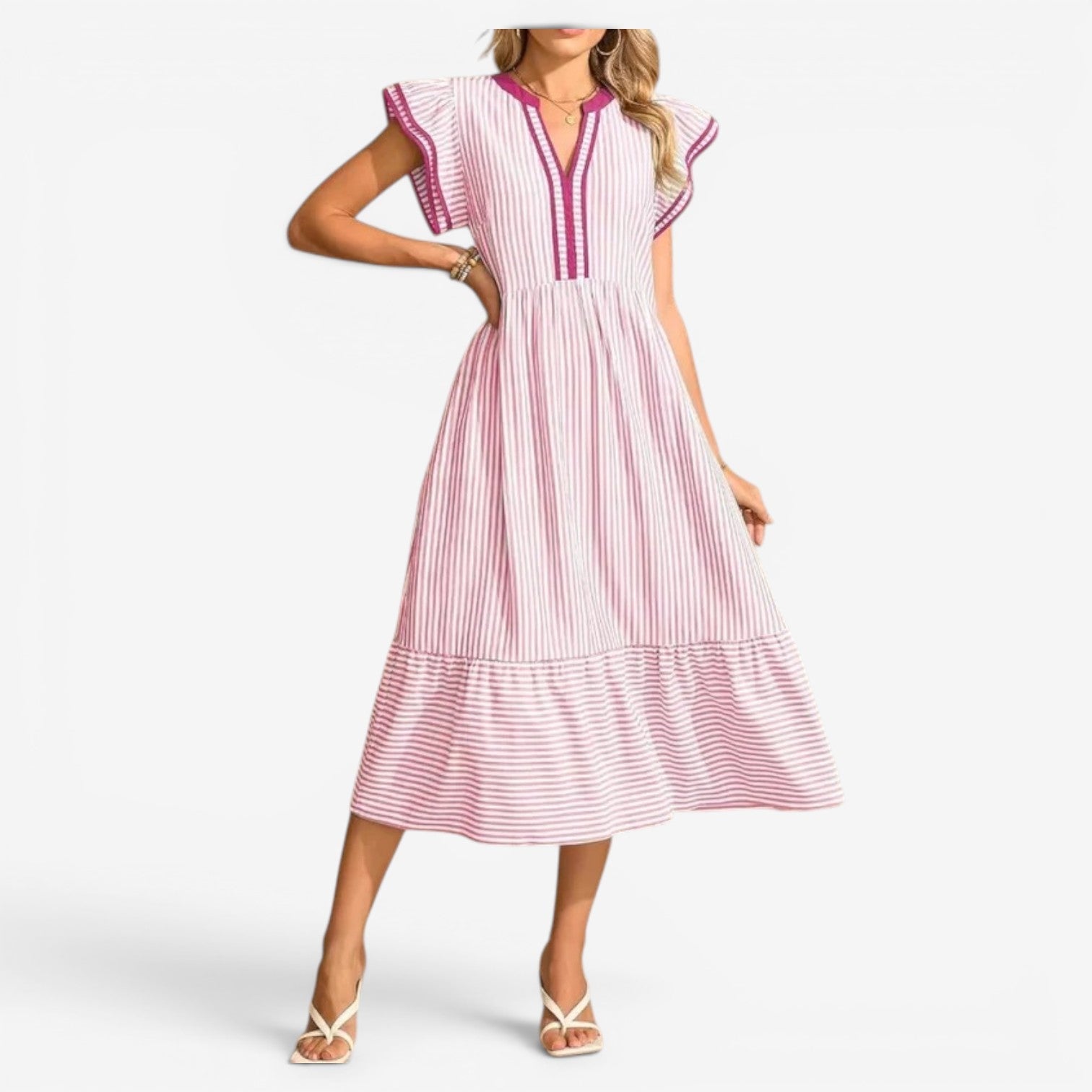 Jessie™ Abito midi a righe