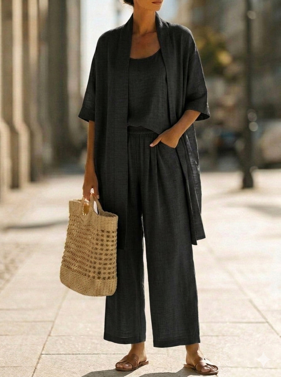 Isabella™ | Linen-Cotton Three-Piece Set