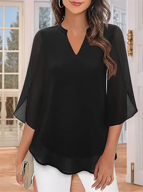 Claudia I Blouse with V-Neck