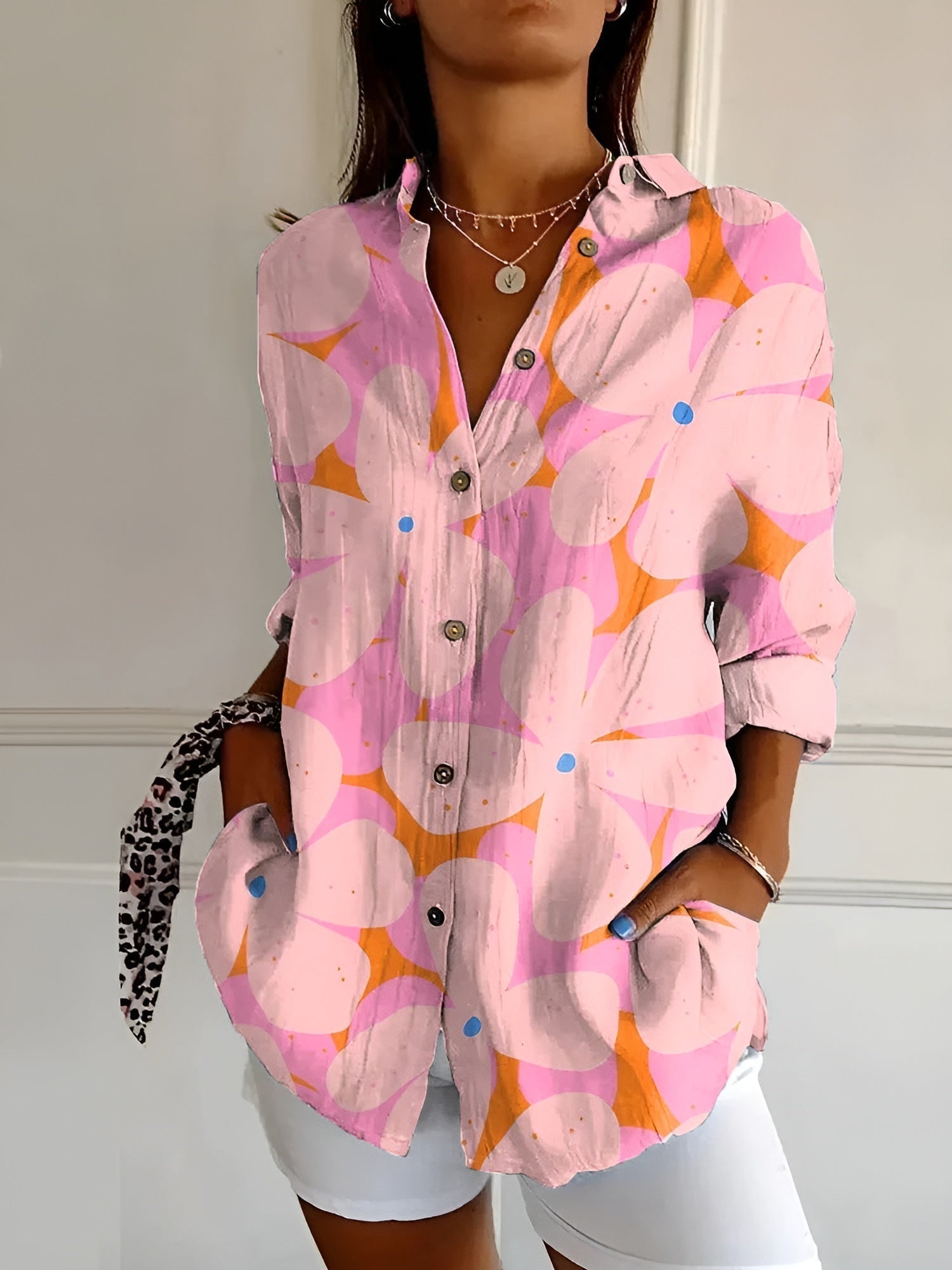 MELODIE | Camicia Elegante con Bottoni a Fiori